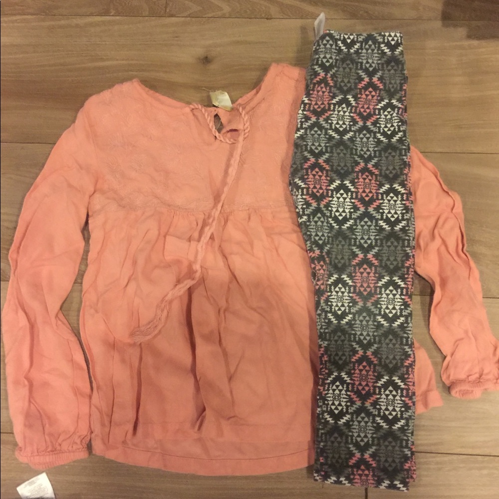 Pink long sleeve shirt with matching pants